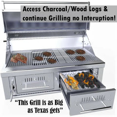 Sunstone 42″ Gas Hybrid Dual Zone Charcoal/Wood Burning Grill – EMCHDZ42-LP