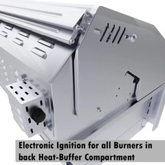 Sunstone 30″ Gas Burners Hybrid Single Zone Charcoal/Wood Burner Grill – SUNCHSZ30IR-LP