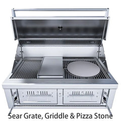 Sunstone 42″ Gas Hybrid Dual Zone Charcoal/Wood Burning Grill – EMCHDZ42-LP